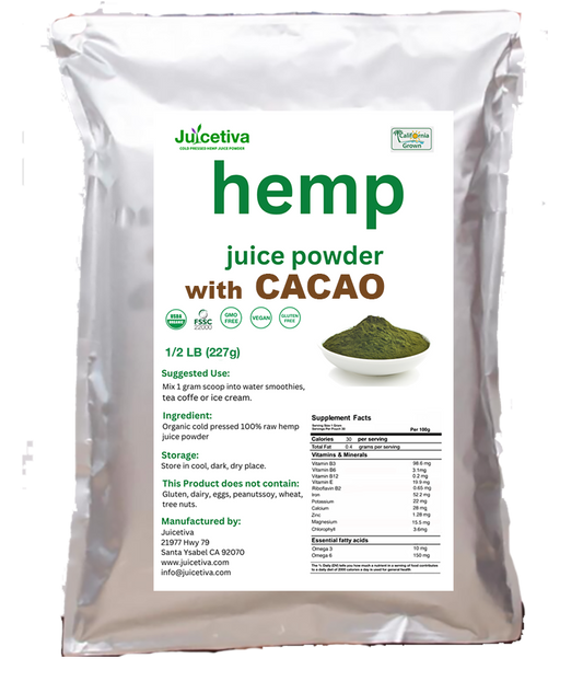 1/2 LB Bulk Hemp Juice and Cacao Powder