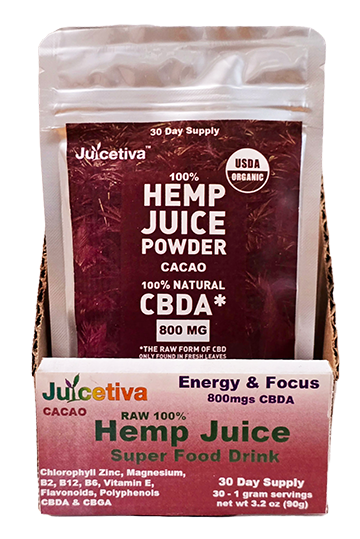 Case Pack: 12 Cacao-Hemp Juice 30 Day Packs