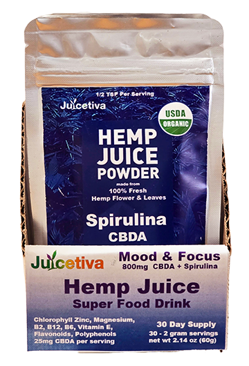 Case Pack: 12-Hemp-Spirulina Juice 30 Day Packs